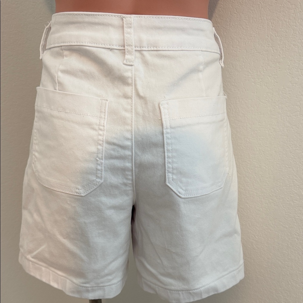Women's White Casual Shorts - Picture 2 of 2